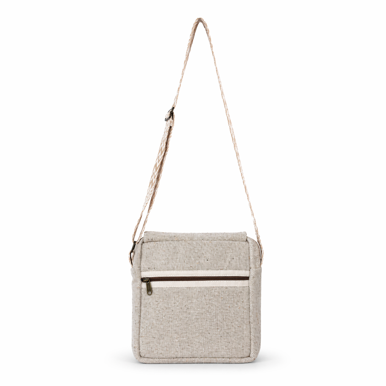Unisex Hemp Crossbody Messenger Bag | Eco-Friendly Compact Sling | 8x8x2.5 Inch | Adjustable Strap | Everyday Utility Bag
