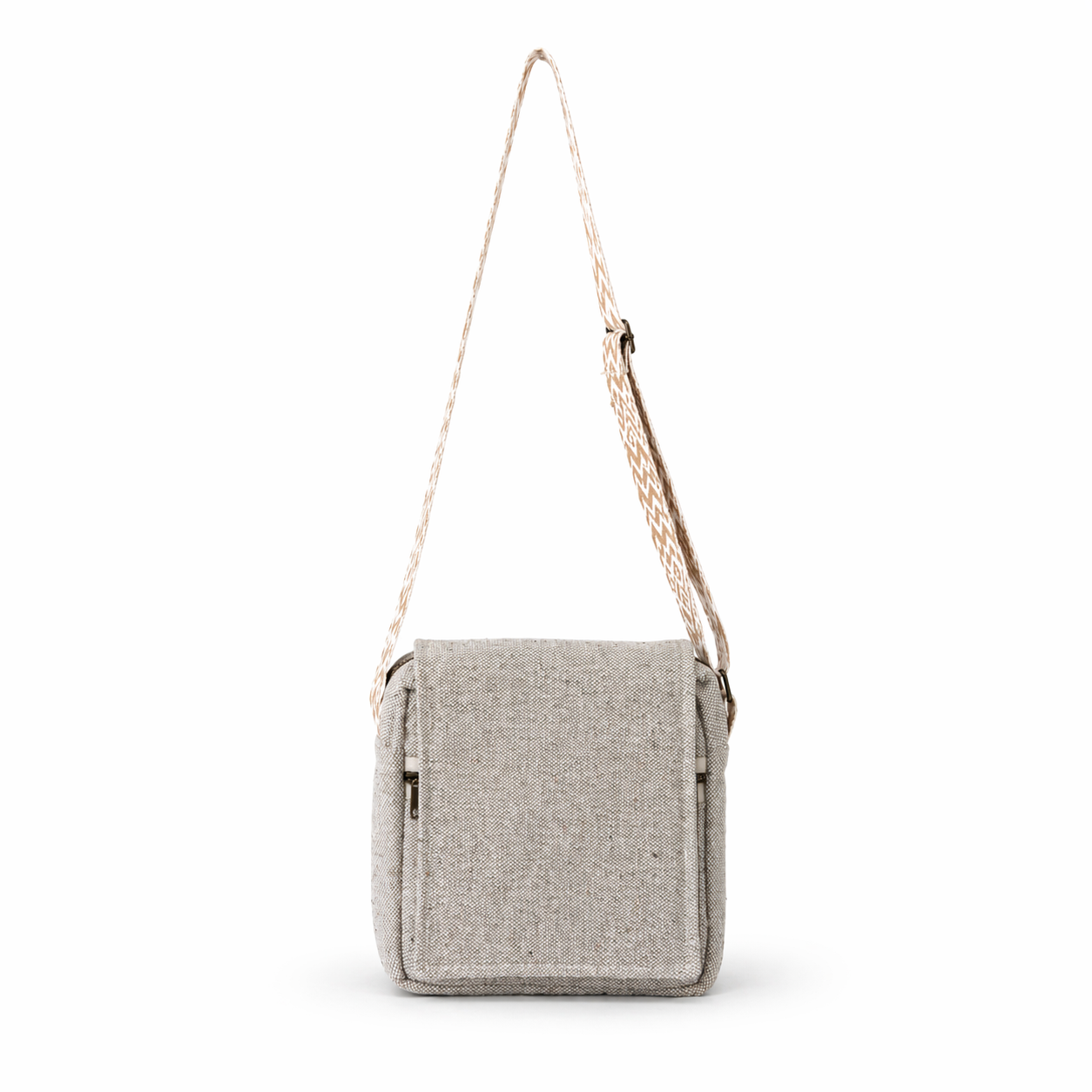 Unisex Hemp Crossbody Messenger Bag | Eco-Friendly Compact Sling | 8x8x2.5 Inch | Adjustable Strap | Everyday Utility Bag